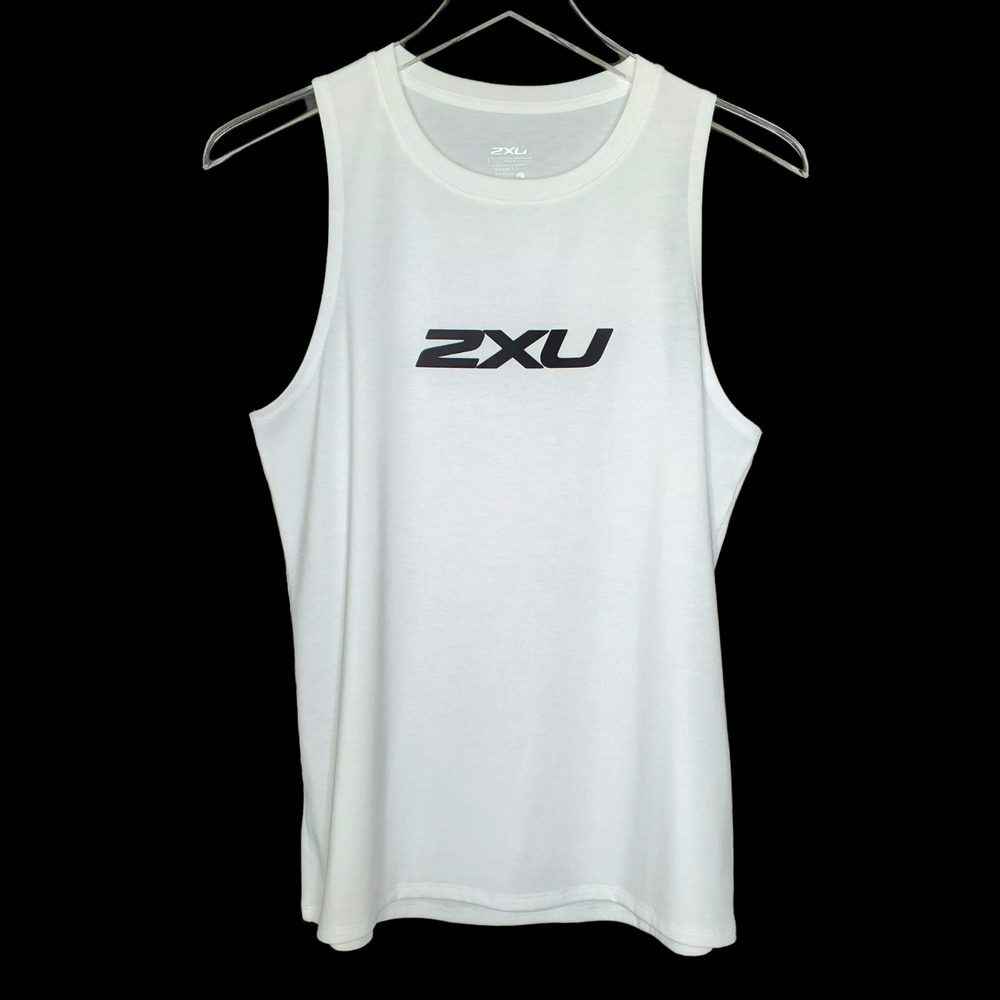 2XU Running Training Tank Top S White Logo Sleeveless Athleisure